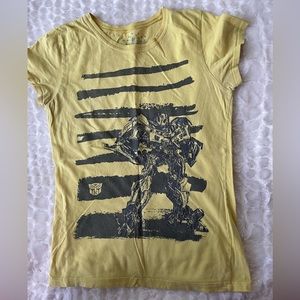 UNIVERSAL STUDIOS: Bumble bee transformer off yellow and black T-shirt. Size(XL)